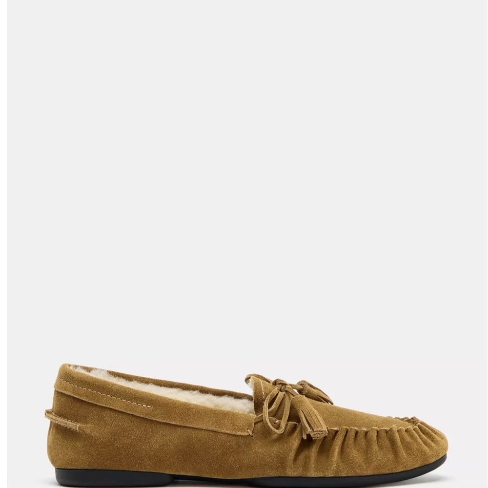 Zara Women's Brown Suede Loafers